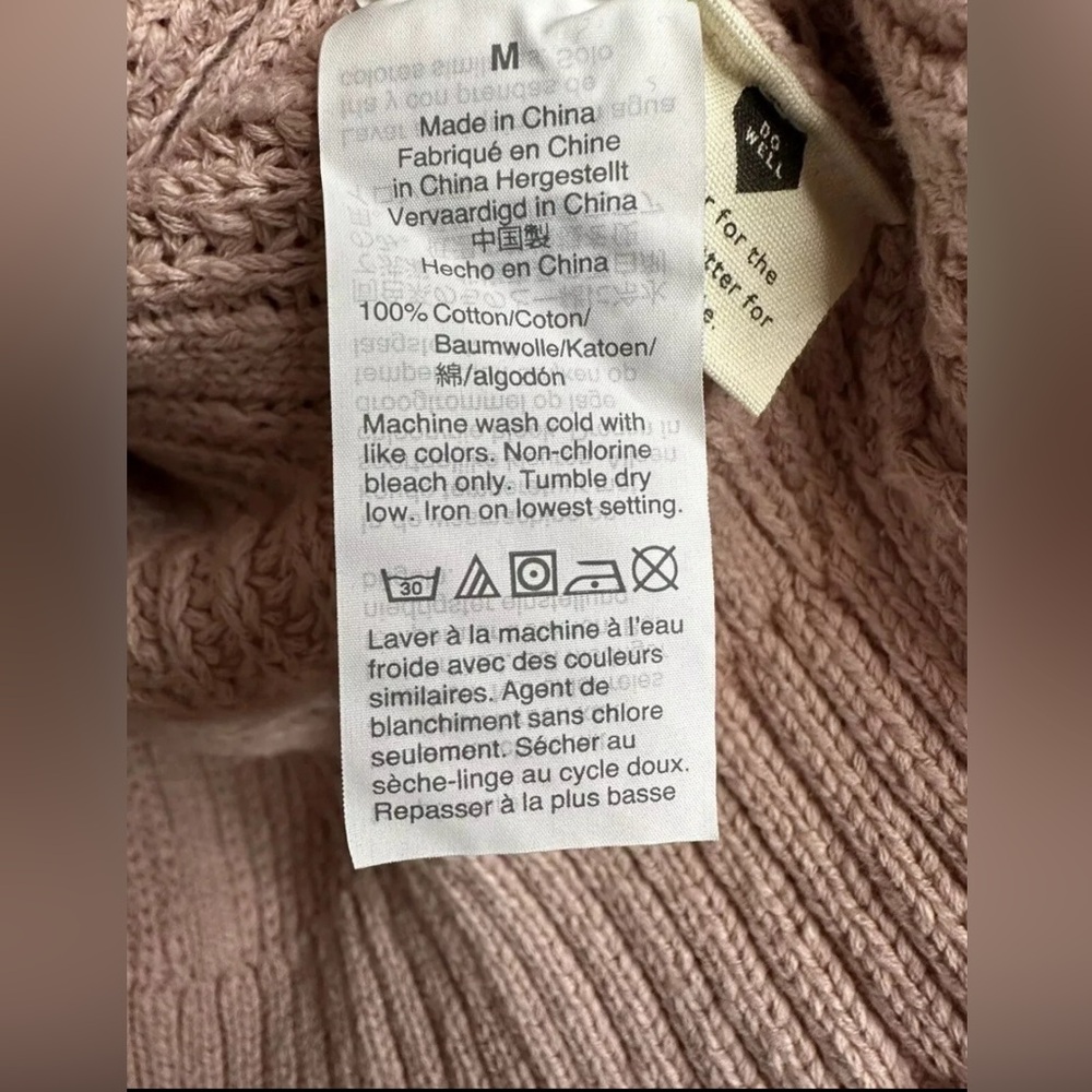 Madewell Women’s Medium Hillview Fisherman Cardigan Pink Sweater Cottagecore - Picture 5 of 6